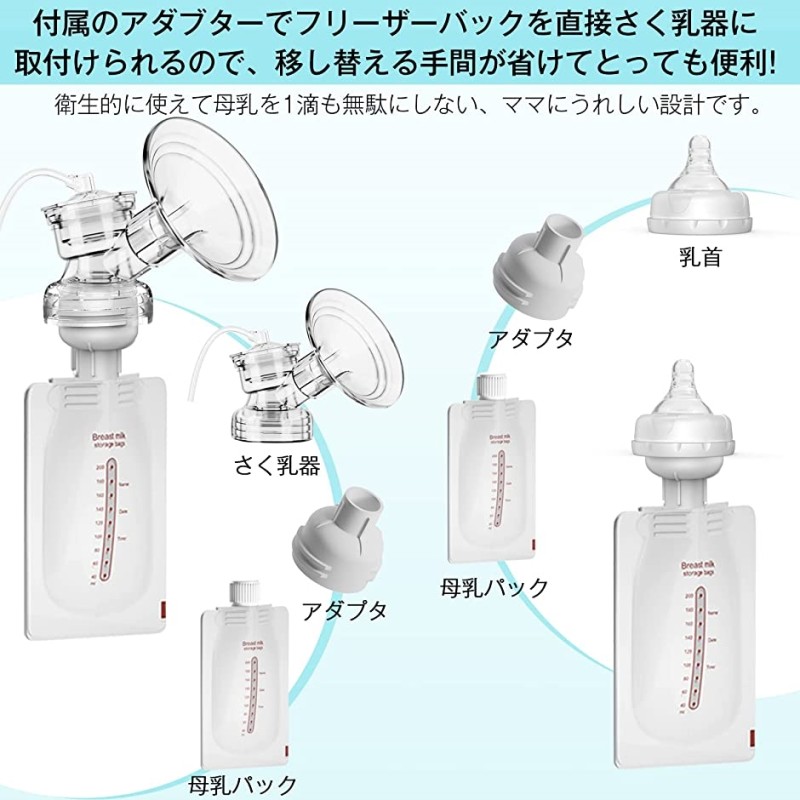 搾乳機さくにゅうき 搾乳器 電動 さく乳器 ダブルポンプ 逆流防止 日本