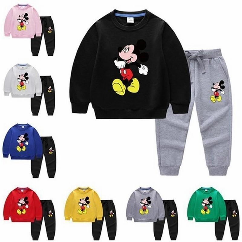 13color 春秋着 Disney ディズニーミッキー 子供服 セットアップ キッズ 上下セット 2点セット 長袖 トップス トレーナー パンツ 長 ズボン 通学着 通園着 通販 Lineポイント最大get Lineショッピング