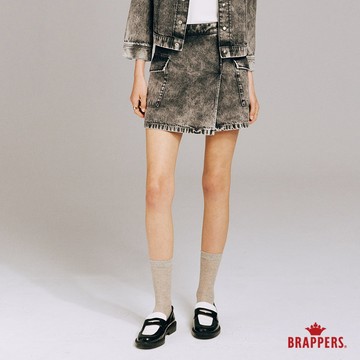 BRAPPERS 女款 Boy friend系列-全棉短裙-雪花黑