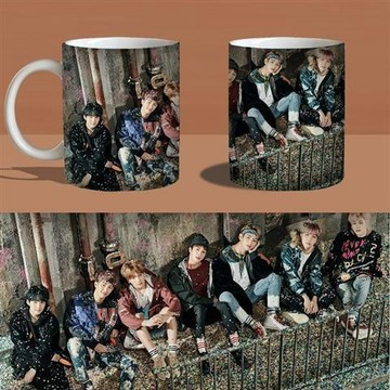 防彈少年團BTS同款水杯子 馬克杯變色杯周邊可來圖定制包郵 圖片客製化陶瓷杯