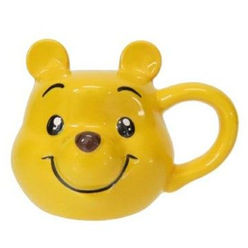 小禮堂 迪士尼 小熊維尼 造型馬克杯 230ml (大臉款)