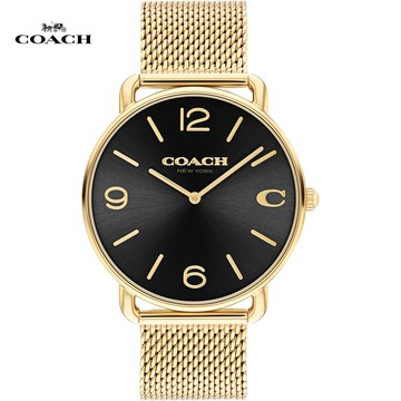 COACH 經典LOGO C 時尚腕錶/黑X金/41mm/CO14602654