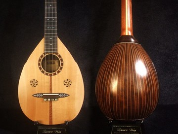 手工桶形背板烏克麗麗（Baritone），彎頭設計，實木雲杉面板 UBB19-007