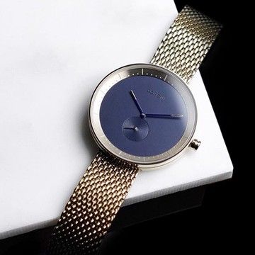DOMENI COMPANY 經典系列不鏽鋼單眼女錶  (魅惑藍錶盤/金)
