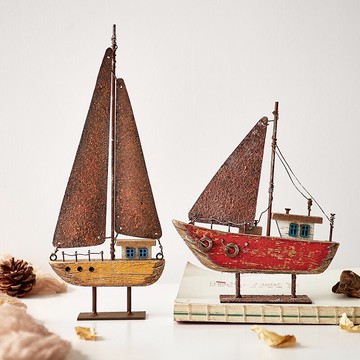 一帆風順創意擺件工藝酒柜辦公桌面客廳電視風式復古帆船送禮