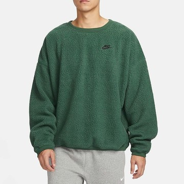【NIKE】AS M NK CLUB+ SHERPA WNTR CREW 男 長袖上衣 綠色-FB8379323