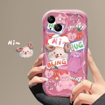 適用蘋果14promax手機殼新女款iPhone13全包防摔11/12mini透明xs/xr可愛卡通涂鴉7plus奶油紋8p保護套6s小眾