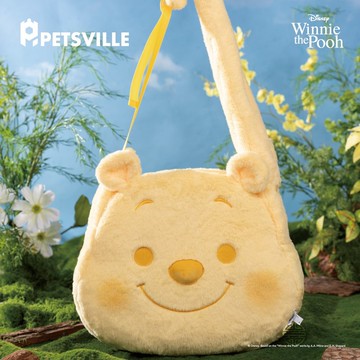 【PETSVILLE&迪士尼】小熊維尼絨毛外出包 背包