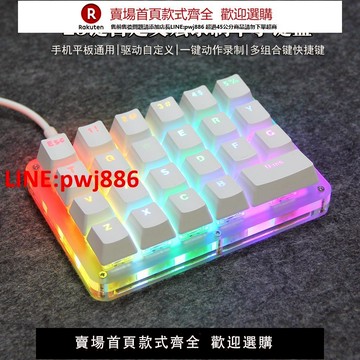 【台灣公司 優質服務】自定義機械鍵盤23鍵單手宏錄制繪圖設計財務靜音黑白RGB游戲鍵盤
