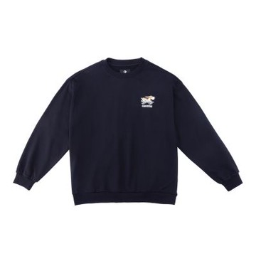 CONVERSE PET GRAPHIC CREW FLEECE TOP ECLIPSE 男女 長袖上衣 UCJ420-GHM