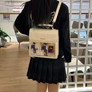 Bag House👜 2023新款日係PU雙肩痛包jk製服包斜跨學院校供感包日常女