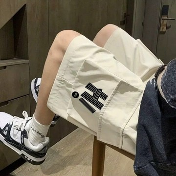 工裝短褲男 韓版百搭休閑短褲  寬松潮流五分褲  青少年外穿運動短褲  大口袋工裝短褲男 潮牌工裝短褲  大碼短褲男
