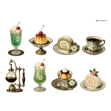 【9 月新品】20-150-0004 裁切紙 幻想復古浪漫喫茶店