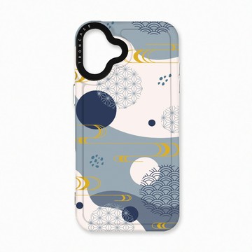 iPhone 16 Pro 殼 TRON IPhone 16 PLUS 日系和風圓點流水紋系列 太空殼 透黑款 手機殼