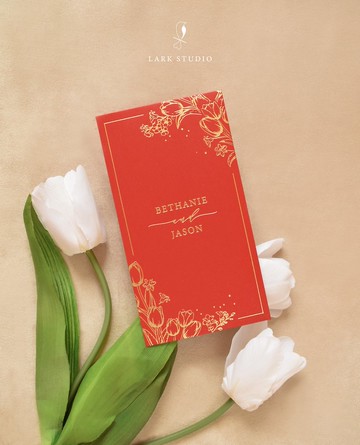 【客製化】鬱金香燙金長方形利是紅包100入