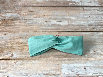 交叉髮帶/素色款/綠松石