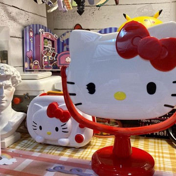 臺灣現/🎀化妝鏡 鏡子 折疊鏡小紅書同款可愛Hello Kitty化妝鏡子桌面實用宿舍送閨蜜朋友禮物
