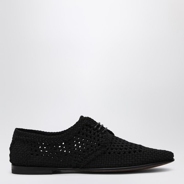 Black woven fabric derby