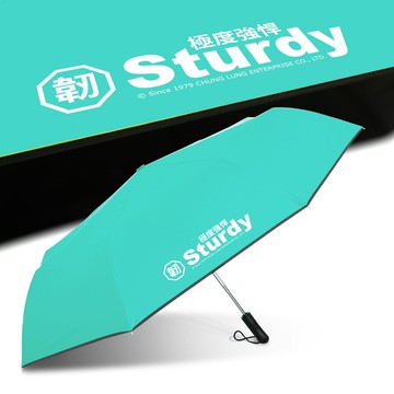TDN極度強悍降溫黑膠自動開收傘超大自動傘抗UV晴雨傘(蒂芬藍)