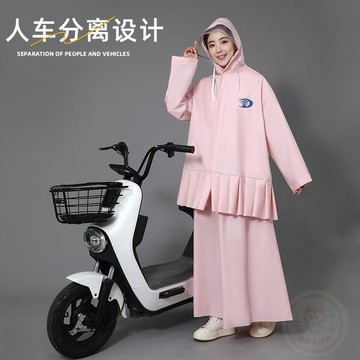 ✅嚴選好物✅新款    雨衣    女裙裝款兩件套電動 自行車 騎行人車分離全身一體防水   雨披