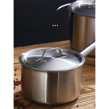 厚底奶鍋不銹鋼復合底單柄汁鍋烘焙料理鍋家用不粘湯鍋電磁爐通用