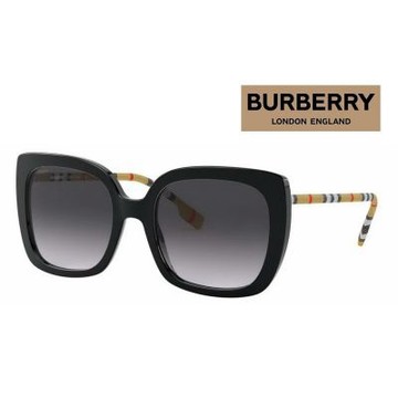 【BURBERRY 巴寶莉】亞洲版 時尚太陽眼鏡 BE4323F 38538G 黑框抗UV漸層灰鏡片 公司貨(贈折疊盒)