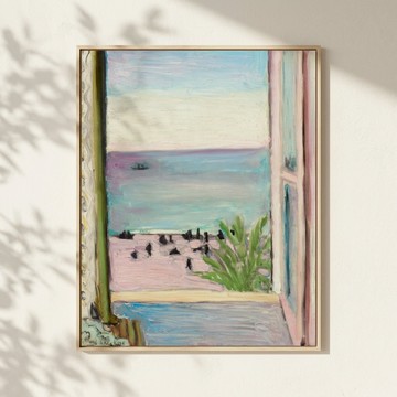 LIGHTO 掛畫｜馬諦斯 Henri Matisse｜The Open Window - 原木色鋁框-中尺寸