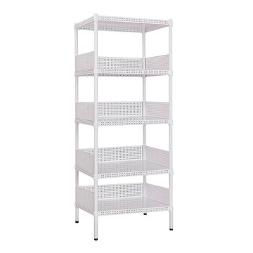 【dayneeds】極致美學60x45x180公分 五層烤漆白沖孔層架含圍籬組