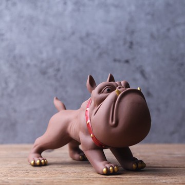 霸王犬 旺財小狗紫砂茶寵擺件精品茶玩開業喬遷禮品招財茶具1入