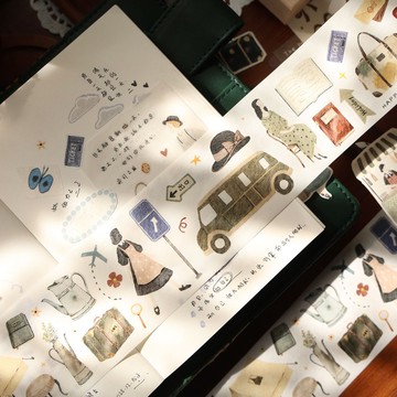 壹洱文創新品切模 -【旅行日記】鹽系人物切模和紙膠帶素材貼紙