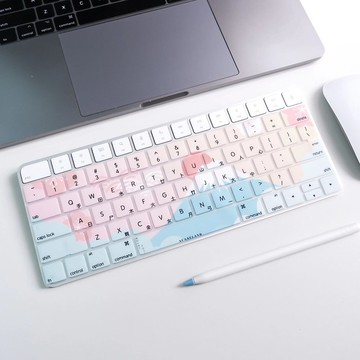 櫻花富士山【藍色系】透面鍵盤膜