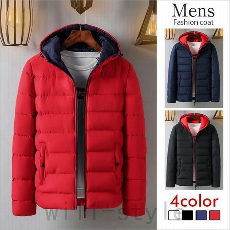 中綿コート中綿ジャケットメンズ防寒アウターフード付きダウンコートメンズカジュアル厚手保温防寒防風冬ジャケット 通販 Lineポイント最大get Lineショッピング
