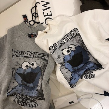 衛衣女冬ins潮寬松慵懶風日系卡通加絨加厚上衣外套