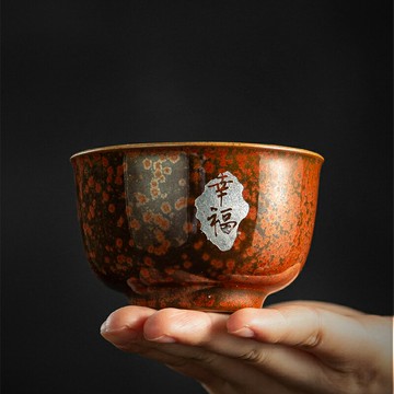 陶福氣 輕奢主人杯單杯陶瓷茶盞功夫茶具茶杯個人專用復古品茗杯