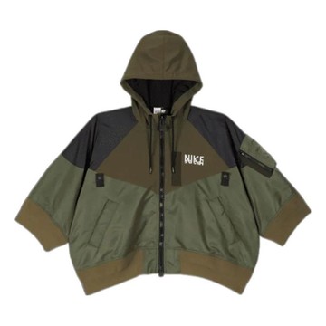 (WMNS) Nike x Sacai Full-zip Hooded Jacket Asia Sizing 'Olive'