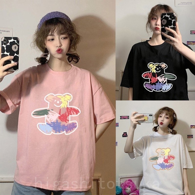 Tシャツ レディース 落書き 半袖 夏 ゆるい トップス 韓国ファッション 原宿系 BF風 ヒップホップ ダンス ストリート風 カジュアル 通販  LINEポイント最大GET | LINEショッピング