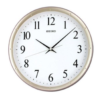 SEIKO 精工 金色邊框 恆動式秒針 靜音掛鐘-31cm