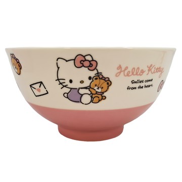 sun art Hello Kitty 陶瓷碗 直徑11.7x6.2CM 300ML  白色 + 粉色  1個