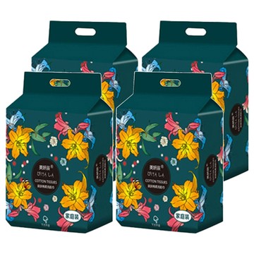 美妍辰 家庭號 加厚珍珠紋抽取式洗臉巾  乾濕兩用  遇水更柔軟  白色  4包