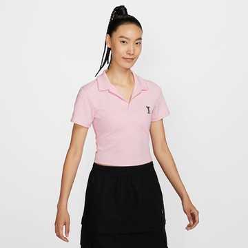 NIKE 短袖上衣 女 運動 POLO衫 AS W NSW SS POLO TOP OPP1 粉 HJ6852-663