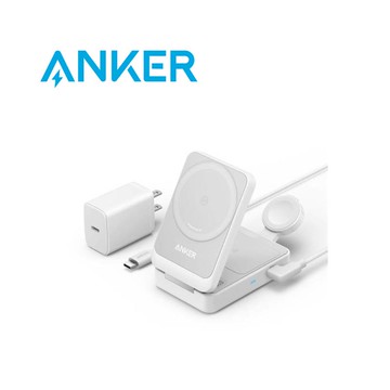 (領券再折)ANKER B2557 3-in-1 MagGo Qi2 15W磁吸無線充電座｜MFW認證
