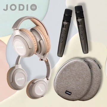 J-POWER 杰強 JODIO 藍芽行動KTV耳機豪華二入組 (奶茶色)
