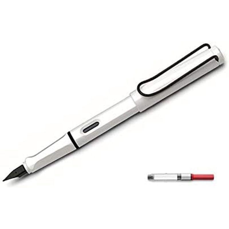 LAMY ラミー 万年筆 F 細字 サファリ ホワイト ブラッククリップコンバーター付き 両用式 限定 正規輸入品