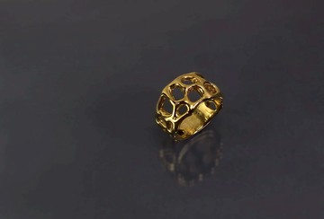 不規則糸列-大縷空黃銅戒