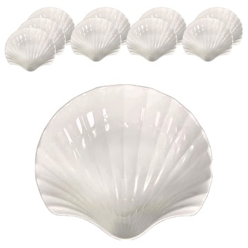 大同磁器 貝殼盤 6吋 白色 (餐盤/點心盤/海鮮盤)  10個