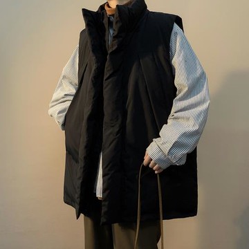 日系坎肩面包服棉衣馬甲男士冬季韓版潮帥氣寬松百搭立領無袖外套