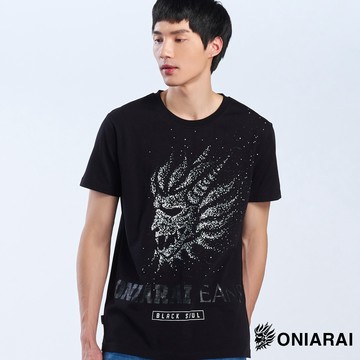 BLUE WAY 鬼洗 ONIARAI-黑魂重工點狀側鬼短TEE(黑)