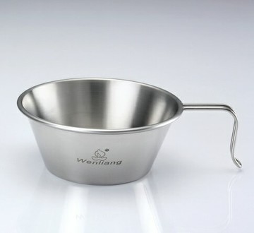 【【蘋果戶外】】文樑 ST-2025 WEN LIANG 600cc 大白金鋼碗 大口碗 不鏽鋼杯 (台灣製) 餐具