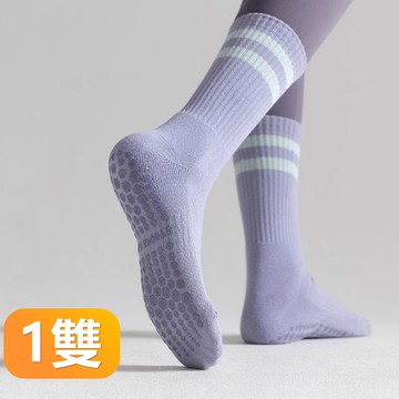 【晴安居】彈力包覆矽膠顆粒防滑運動襪 親膚透氣螺紋襪口瑜珈襪-1雙