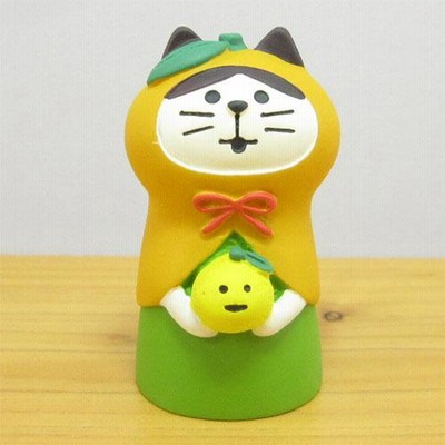 デコレ　コンコンブル　まったりゆず日和　ねこずきん　ゆず  DECOLE concombre 雑貨 オブジェ 置物 飾り インテリア 秋 オータム